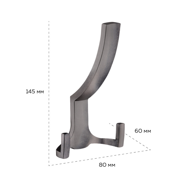 Крючок мебельный KERRON 0340 старинный черненый цинк от магазина ЛесКонПром.ру