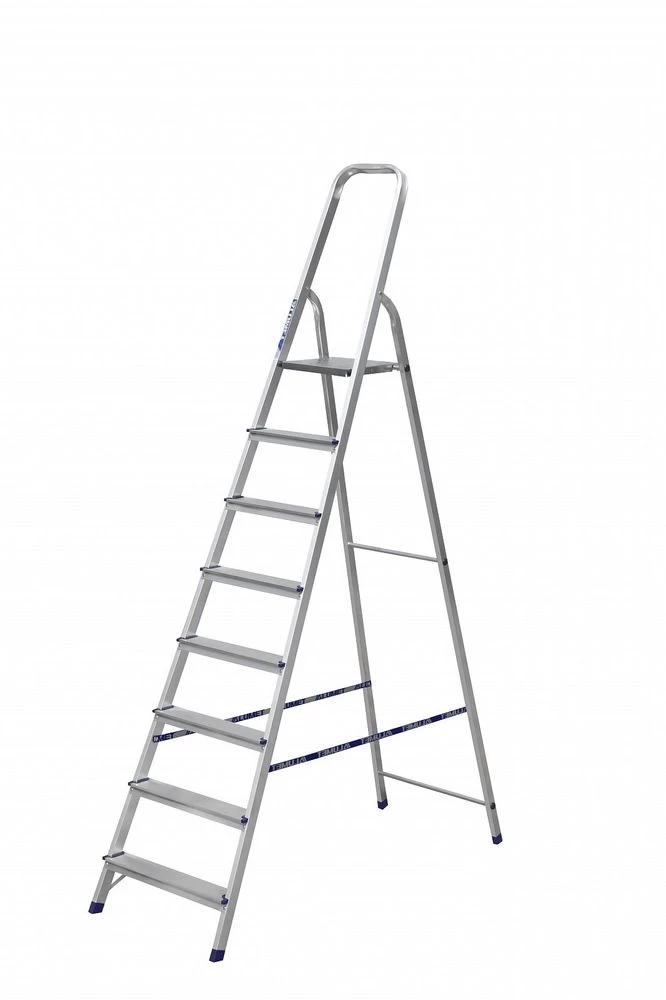 Стремянка алюминиевая с чехлом органайзером Алюмет 8 ступеней арт. Ам708 АК от магазина ЛесКонПром.ру
