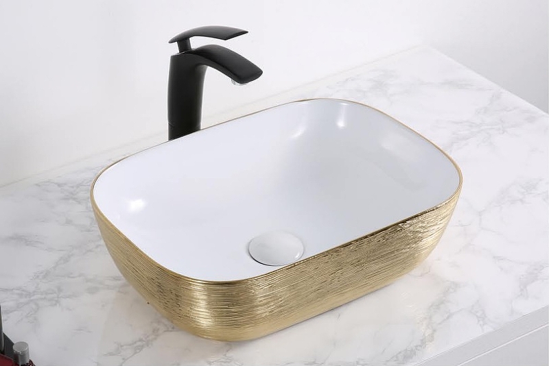 Раковина-чаша CeramaLux 46 D1333H130 Золото Белая от магазина ЛесКонПром.ру