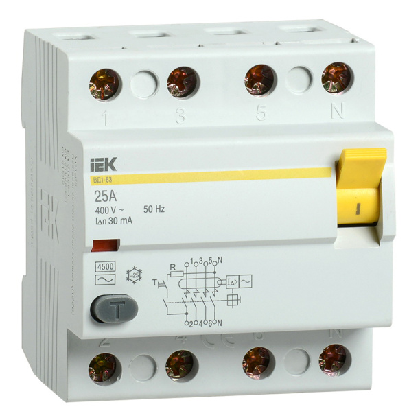 УЗО IEK 4п 25 А 30 мА от магазина ЛесКонПром.ру