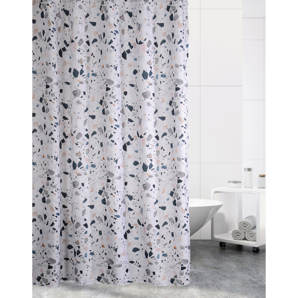 Штора для ванной Bath Plus Terrazzo 180х180 см текстиль белая от магазина ЛесКонПром.ру