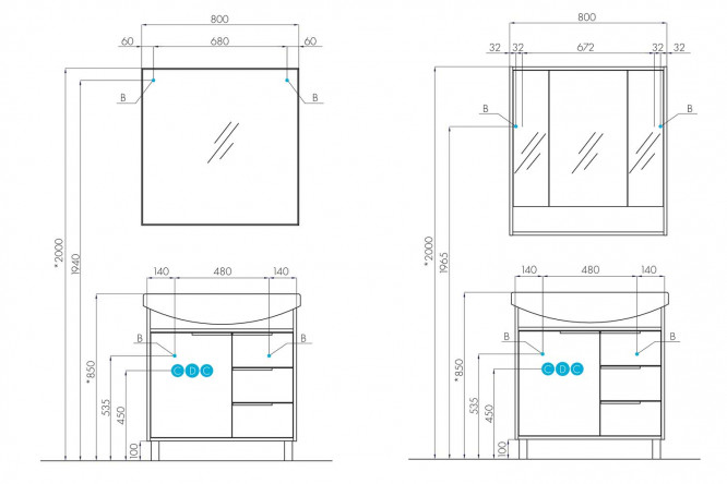 Зеркало AQUATON Рико 80361134 от магазина ЛесКонПром.ру