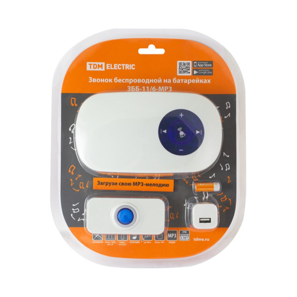 Звонок беспроводной TDM c загрузкой мелодий белый от магазина ЛесКонПром.ру