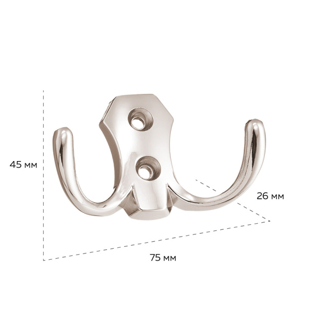 Крючок мебельный KERRON 0020 никель матовый от магазина ЛесКонПром.ру