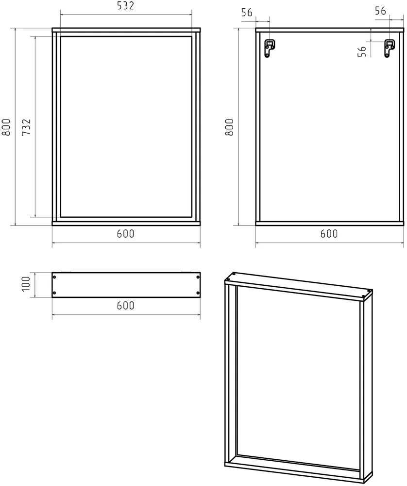 Зеркало Brevita Dallas 60 с полкой от магазина ЛесКонПром.ру