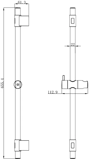 Душевая штанга Milardo Simp SIM6500M17 от магазина ЛесКонПром.ру