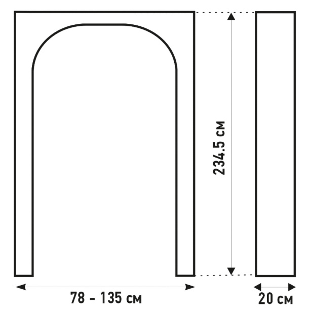 Арка ламинированная Белла дуб беленый от магазина ЛесКонПром.ру