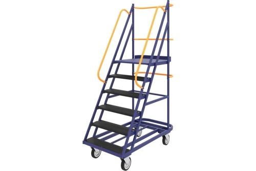 Лестница передвижная, пять ступеней ЛС 5 670х1300х1950 RUSKLAD  с колесами от магазина ЛесКонПром.ру