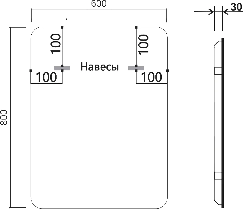 Зеркало Vincea VLM-3MA600 60х80, с подсветкой от магазина ЛесКонПром.ру