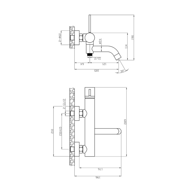 Смеситель для ванны TOKITO You хром от магазина ЛесКонПром.ру