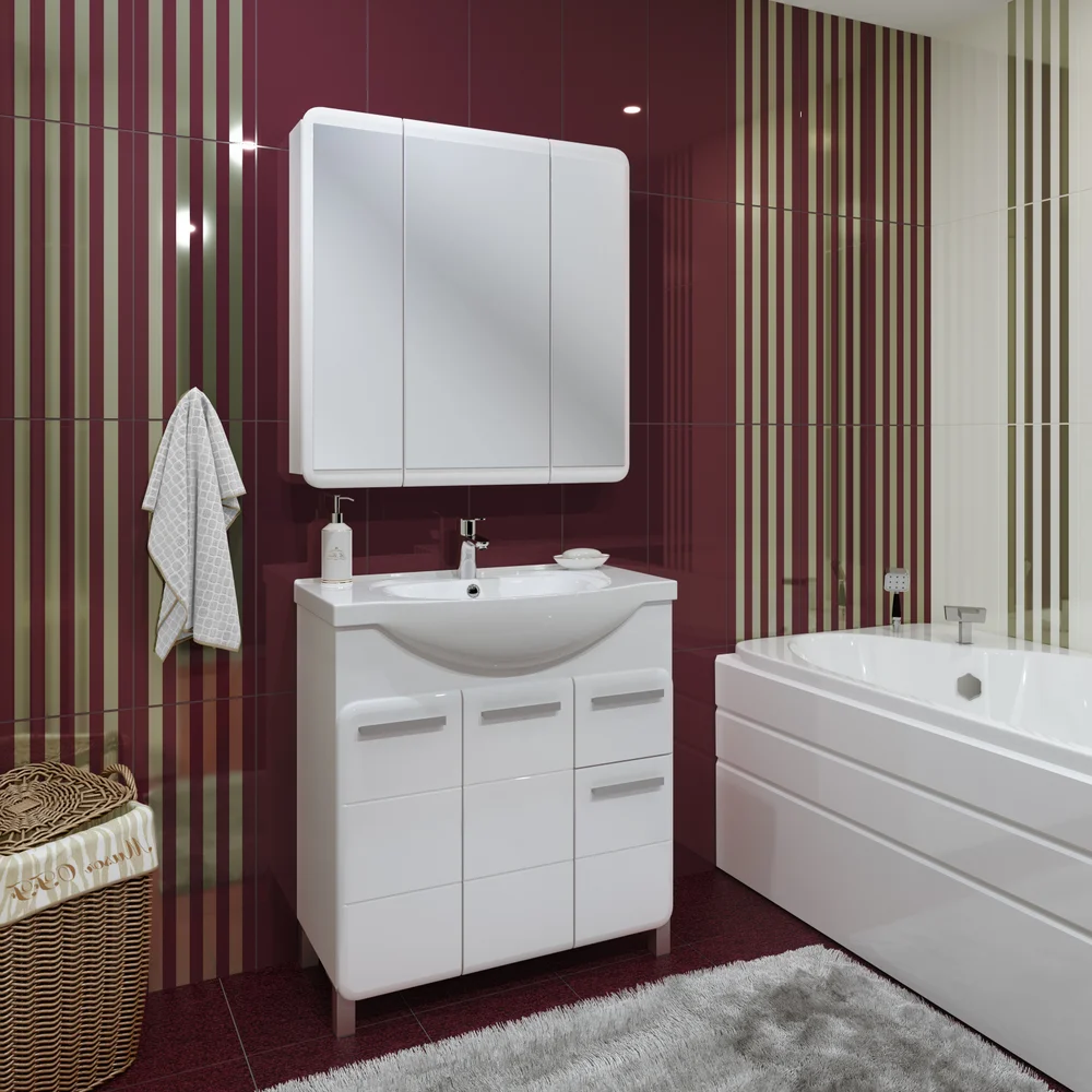 Зеркало-шкаф Runo Эрика 80 от магазина ЛесКонПром.ру