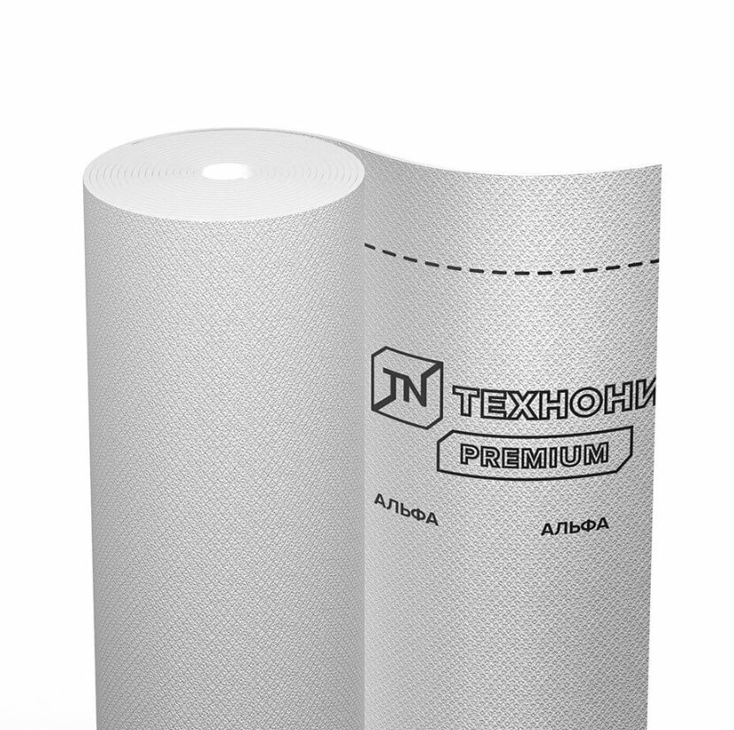 Мембрана гидро-ветрозащитная противопожарная ТЕХНОНИКОЛЬ Альфа Проф НГ, 1,27х50 м от магазина ЛесКонПром.ру