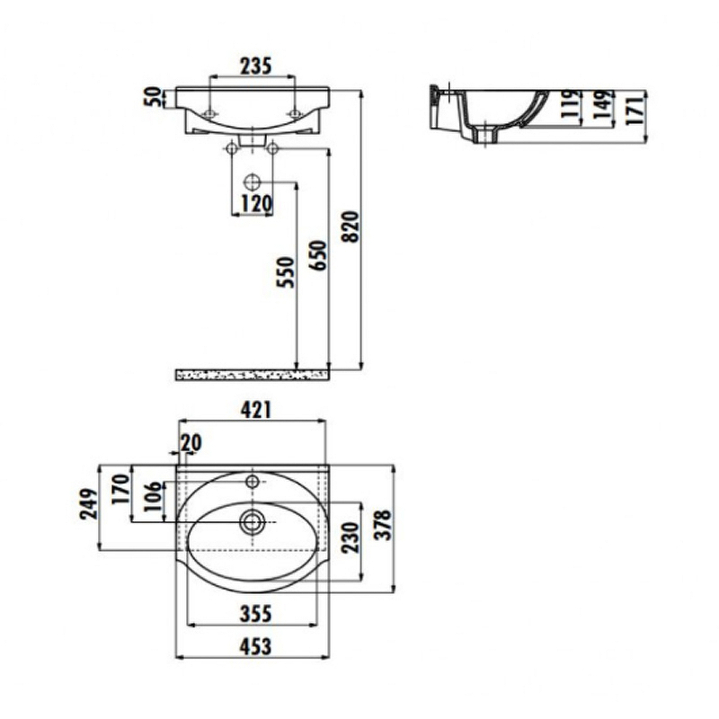 Раковина Creavit Etol 45 ET045-00CB00E-0000 Белая от магазина ЛесКонПром.ру