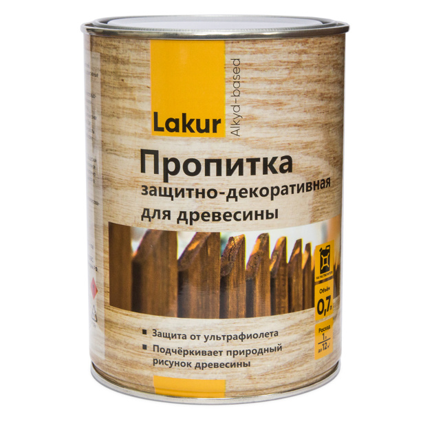Пропитка для дерева декоративно-защитная алкидная Lakur орех 0,7 л от магазина ЛесКонПром.ру