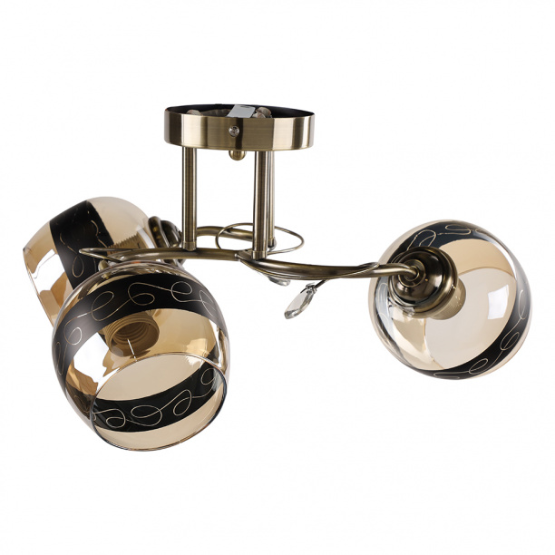 Люстра NEODECO Ариста 3х60 Вт Е27 бронза от магазина ЛесКонПром.ру