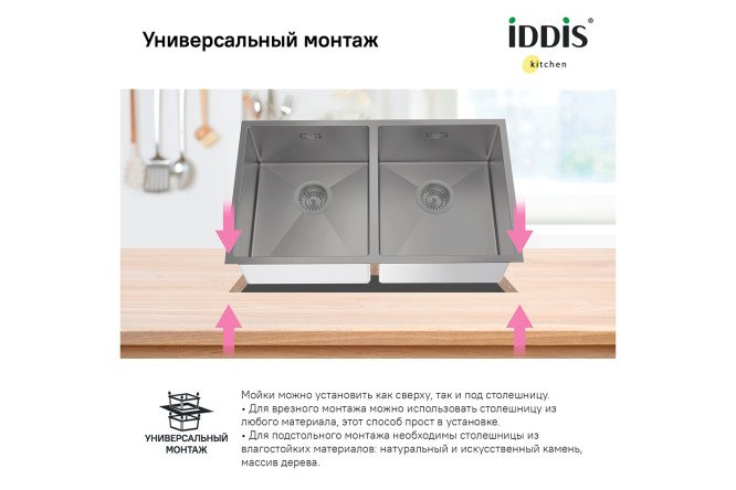 Мойка врезная IDDIS Edifice 80550581 от магазина ЛесКонПром.ру