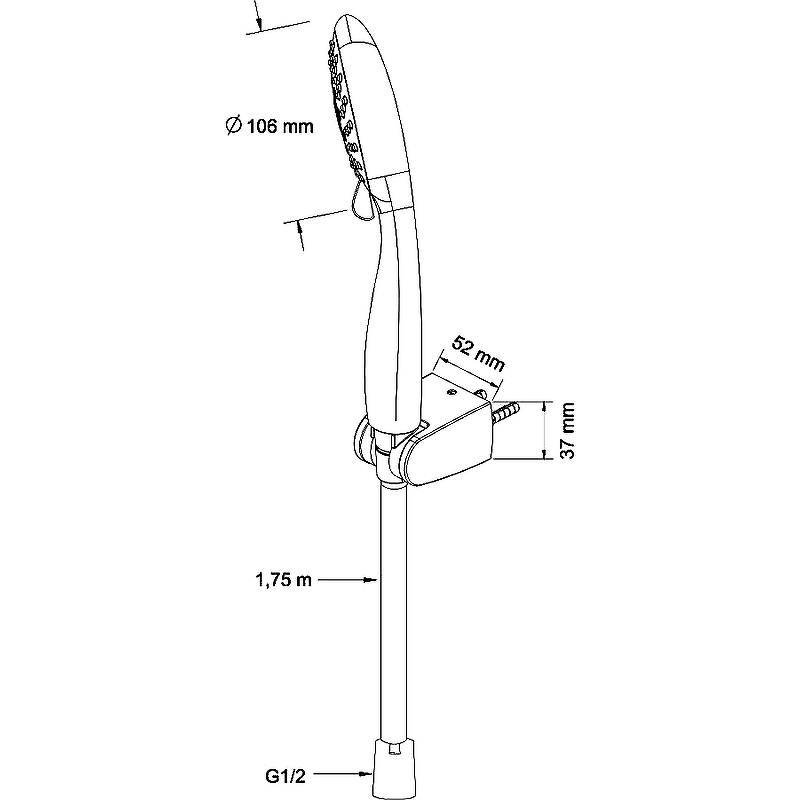 Душевой гарнитур Swedbe Harmony 5009 Хром от магазина ЛесКонПром.ру