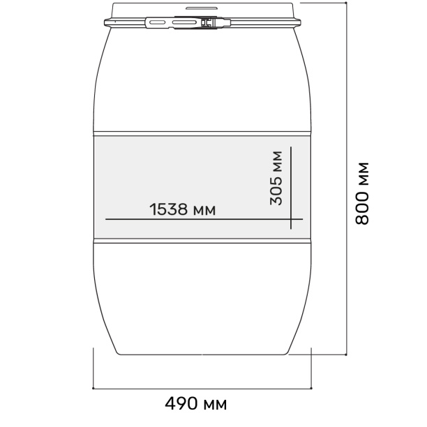 Бочка с крышкой пластиковая 127 л от магазина ЛесКонПром.ру