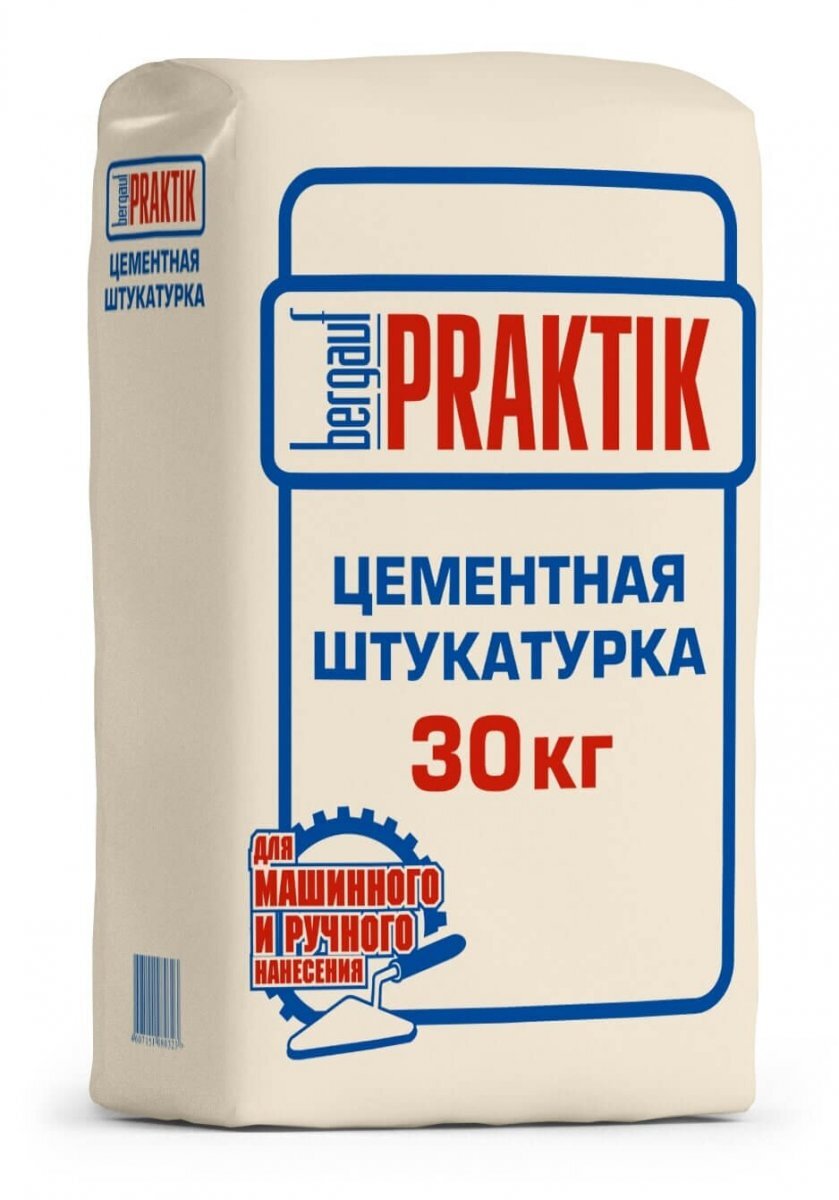 Штукатурка цементная Bergauf Praktik 30 кг от магазина ЛесКонПром.ру