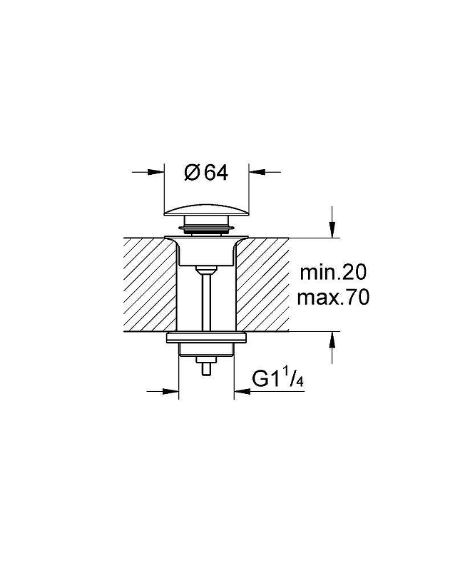 Донный клапан Grohe 65807000 click-clack Хром от магазина ЛесКонПром.ру