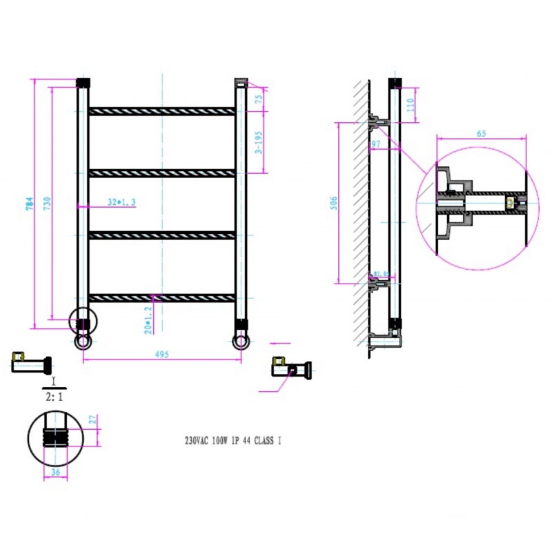Электрический полотенцесушитель Boheme Chromo 710 Хром от магазина ЛесКонПром.ру