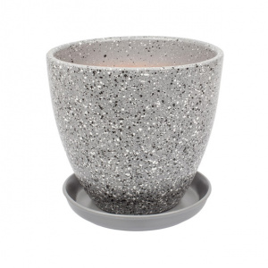 Горшок керамический Терраццо серый d17,5 см h16 см 2,4 л