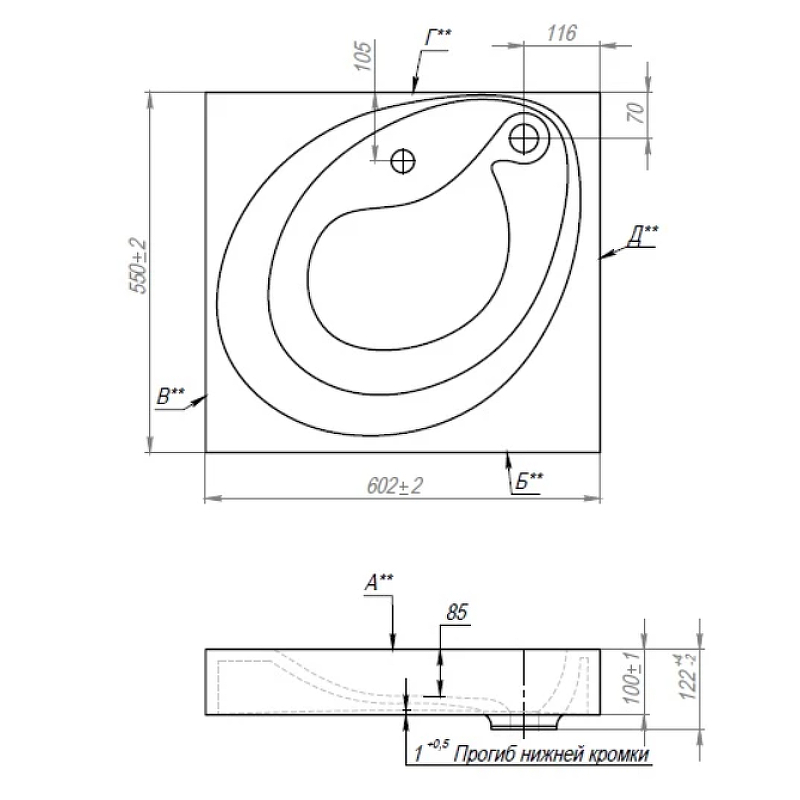 Раковина Andrea Perla 60 4650002680920 на стиральную машину Белая от магазина ЛесКонПром.ру