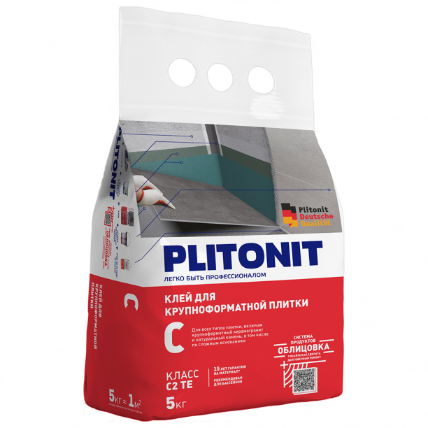 Клей для плитки C2TE PLITONIT С 5 кг от магазина ЛесКонПром.ру