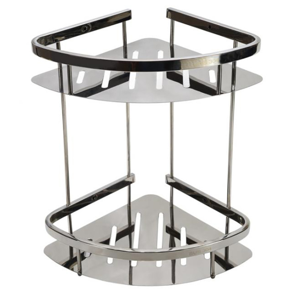 Полка АкваЛиния Hotel 2-ярусная угловая нержавеющая сталь от магазина ЛесКонПром.ру