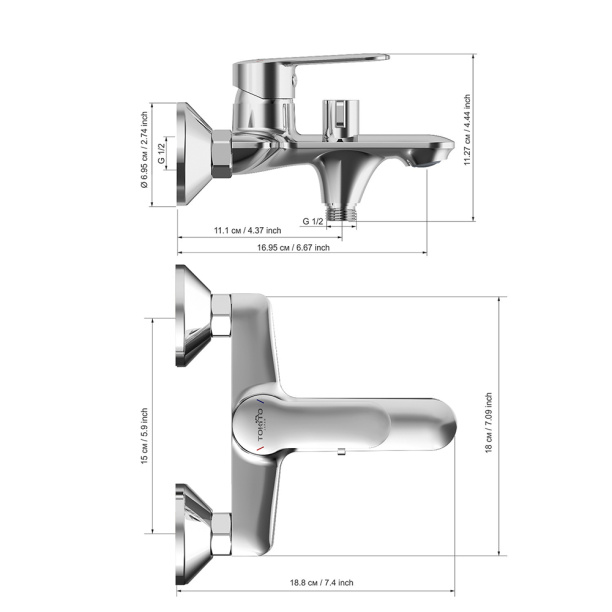 Смеситель для ванны Cersanit Flavis хром от магазина ЛесКонПром.ру