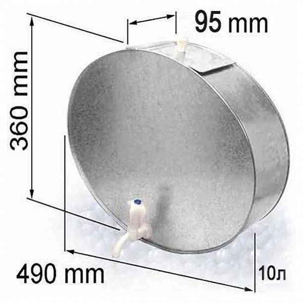 Рукомойник 10 л 49х9,5х36 см оцинкованный от магазина ЛесКонПром.ру