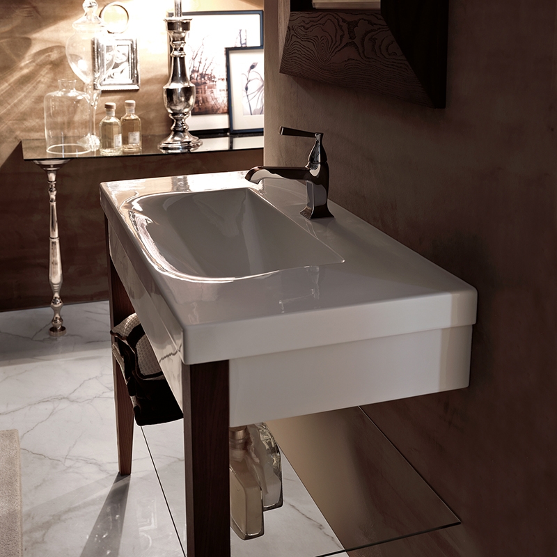 Раковина-консоль Kerasan Bentley 80 3930 Белая от магазина ЛесКонПром.ру