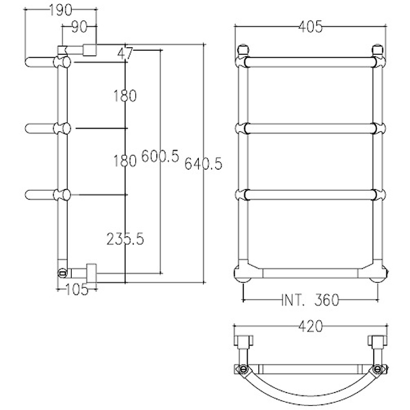 Электрический полотенцесушитель Margaroli Luna 5233604CRNB Хром от магазина ЛесКонПром.ру