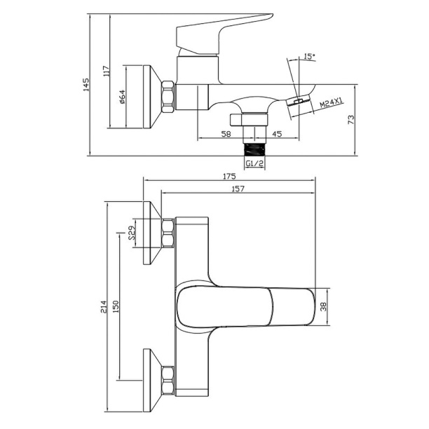 Смеситель для ванны IDDIS Ridge от магазина ЛесКонПром.ру