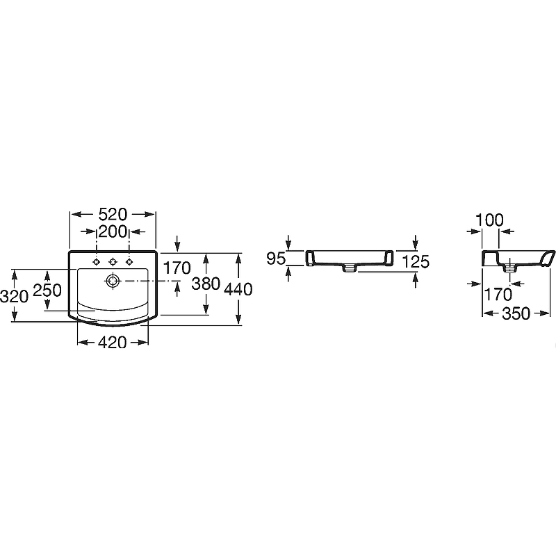 Раковина Roca Hall 52 32788200H Белая от магазина ЛесКонПром.ру
