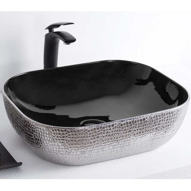 Раковина-чаша CeramaLux 50 D1302H020 Серебро Черная от магазина ЛесКонПром.ру