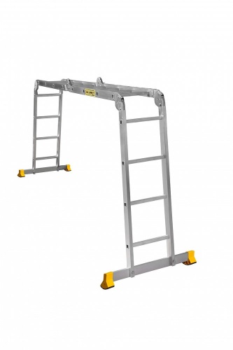 Алюминиевая профессиональная  четырехсекционная шарнирная лестница трансформер T445 АЛЮМЕТ от магазина ЛесКонПром.ру
