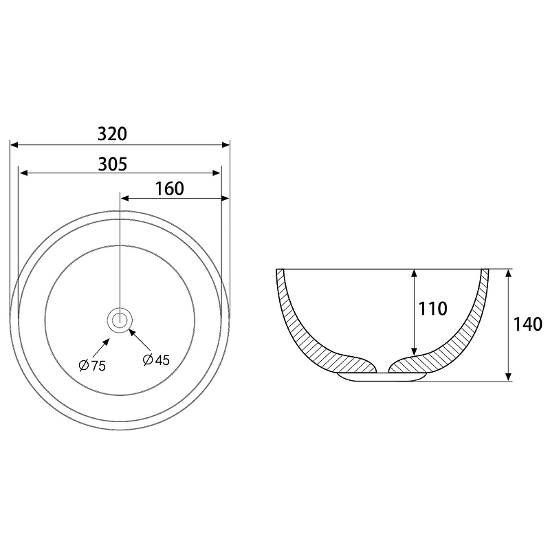 Раковина-чаша Abber Bequem 32 AC2106MB Черная матовая от магазина ЛесКонПром.ру