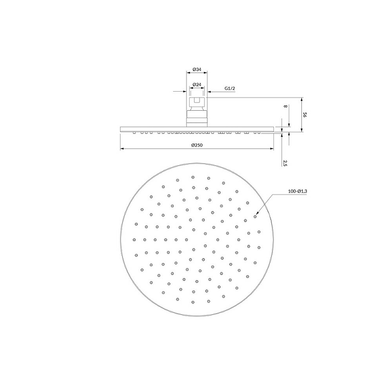 Верхний душ Omnires Slimline WG125CAT Антрацит от магазина ЛесКонПром.ру