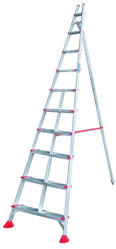 Стремянка алюминиевая садовая профессиональная  с широкой ступенью Новая Высота 10 ступеней (арт. 3199110) от магазина ЛесКонПром.ру