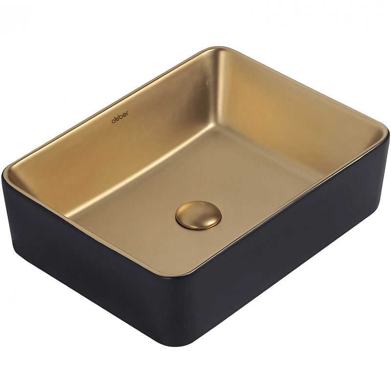 Раковина-чаша Abber Rechteck 49 AC2212BG Золото матовое Черная от магазина ЛесКонПром.ру