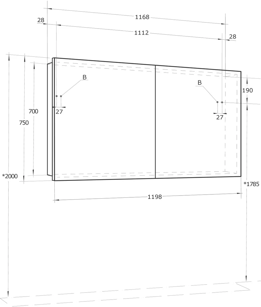 Зеркало-шкаф AQUATON Лондри 120 от магазина ЛесКонПром.ру