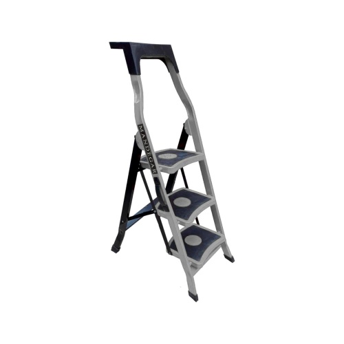 Стремянка стальная с 3 широкими ступенями SAMA серого цвета (арт.S-3С) от магазина ЛесКонПром.ру