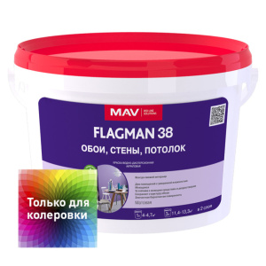 Краска моющаяся Flagman 38 акриловая база TR 3 л