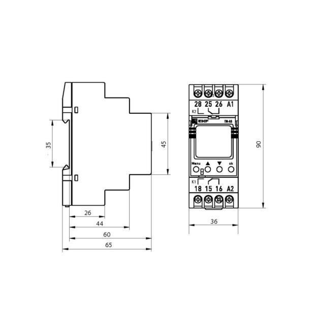 Таймер электронный астрономический на DIN-рейку EKF от магазина ЛесКонПром.ру
