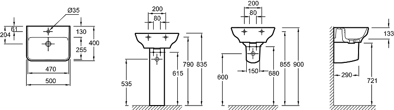 Раковина Jacob Delafon Struktura 50 EGF112-00 Белая от магазина ЛесКонПром.ру