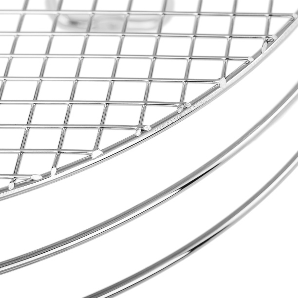 Полка сетчатая ЧМЗ 2-ярусная угловая хром от магазина ЛесКонПром.ру