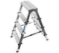 Стремянка алюминиевая двухсторонняя АЛЮМЕТ 4 ступени (арт. AD7204) от магазина ЛесКонПром.ру