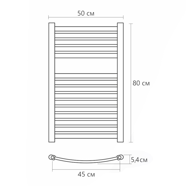 Полотенцесушитель водяной FLUMEN SE 500х800 мм стальной черный от магазина ЛесКонПром.ру