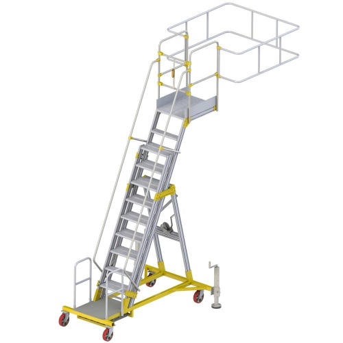Алюминиевая промышленная платформа 9 ступеней CAGSAN односторонняя с регулировкой по высоте (арт.YP300) от магазина ЛесКонПром.ру